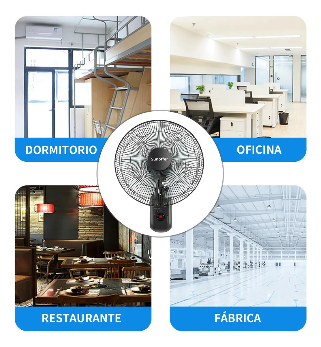 Ventilador de Pared de 16” – Oscilante, Silencioso y con Temporizador
