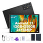Tableta Android 13 de 10.1" | 12GB RAM + 256GB ROM | Pantalla HD - Color Negro