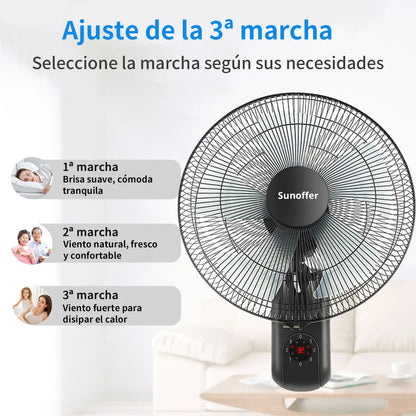 Ventilador de Pared de 16” – Oscilante, Silencioso y con Temporizador