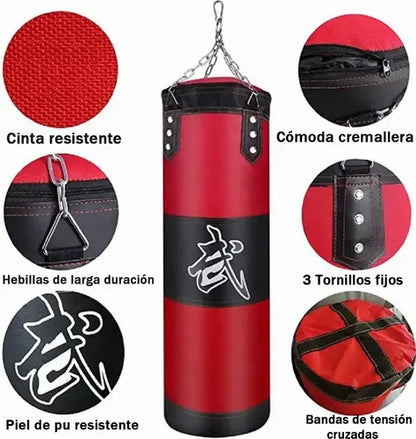 Saco de Boxeo Colgante 120 cm – Profesional, Resistente y con Accesorios