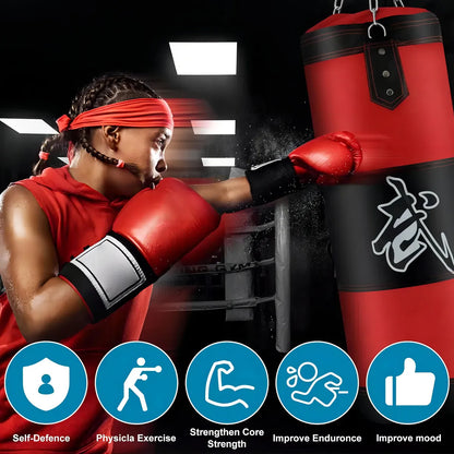 Saco de Boxeo Colgante 120 cm – Profesional, Resistente y con Accesorios