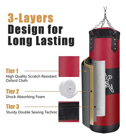 Saco de Boxeo Colgante 120 cm – Profesional, Resistente y con Accesorios