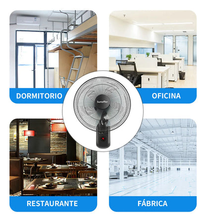 Ventilador de Pared de 16” – Oscilante, Silencioso y con Temporizador